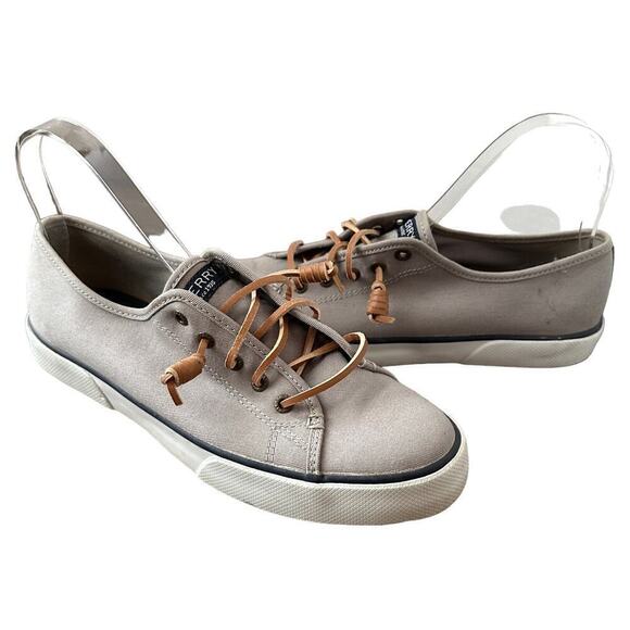 Sperry Top Sider Size 9.5M Pier View Slip On Low Top Flat Canvas Sneaker Gray - Picture 2 of 12